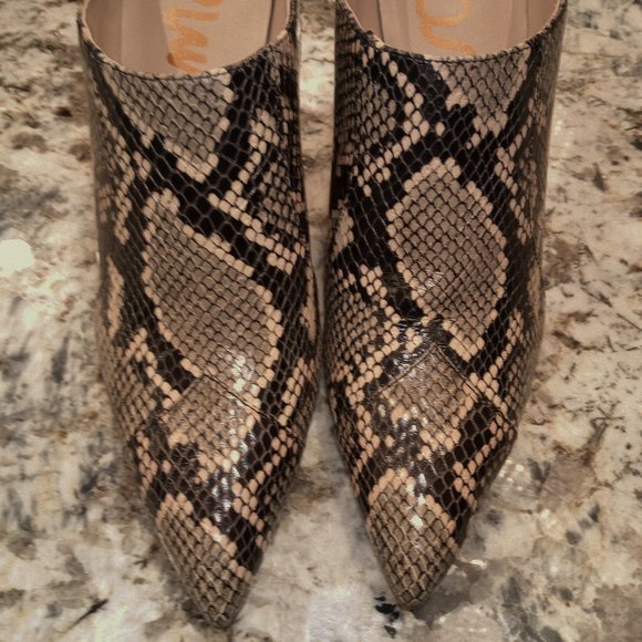 Sam Edelman Reverie 2 Block Heel Snake Mules - Picture 3 of 7
